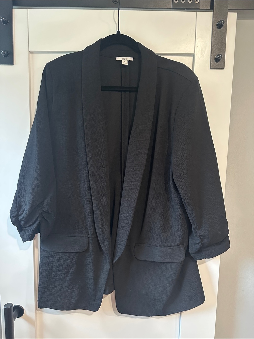 Bar III Black Open-Front Textured Blazer